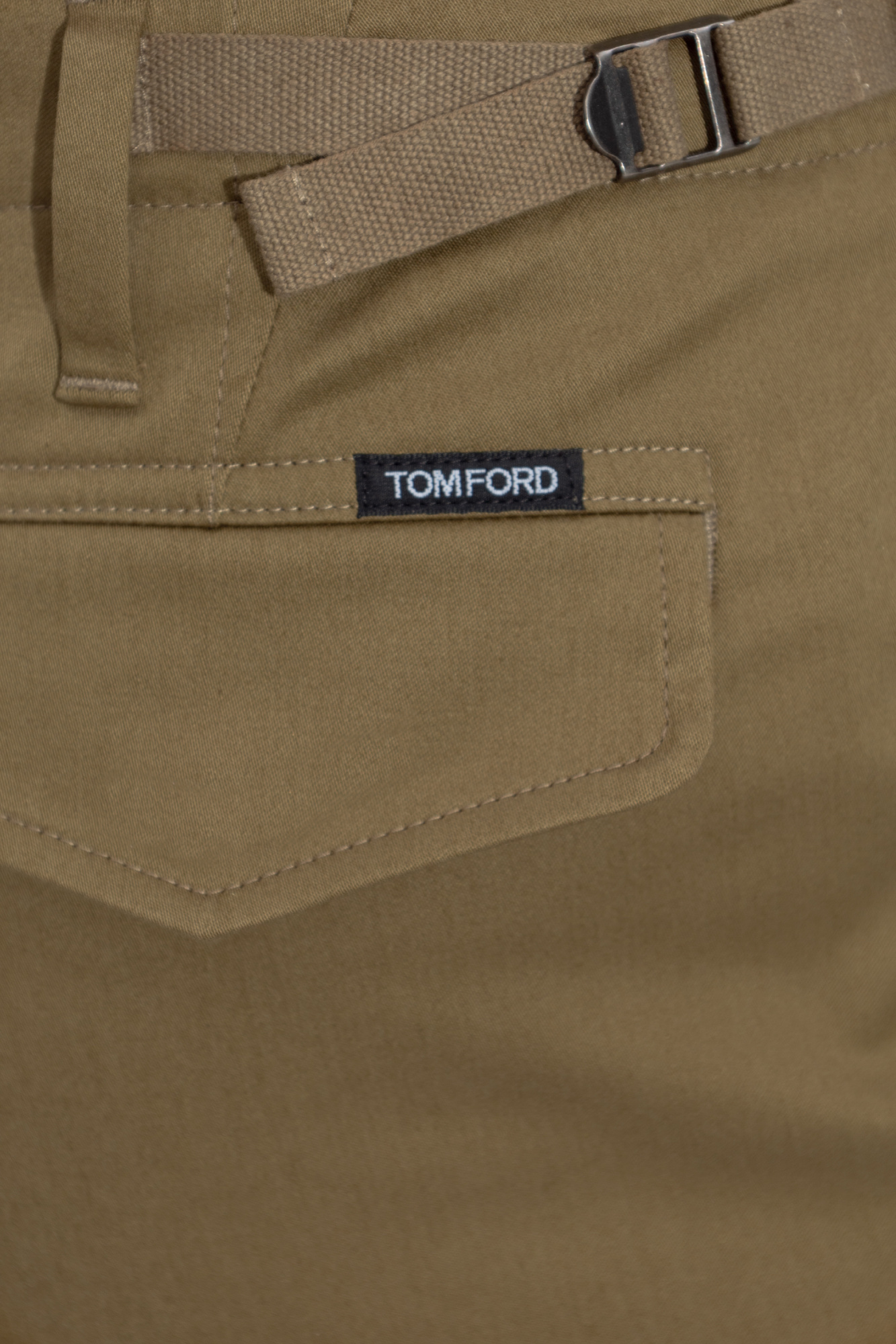Tom Ford Logo Patch Cargo Pants In Green
