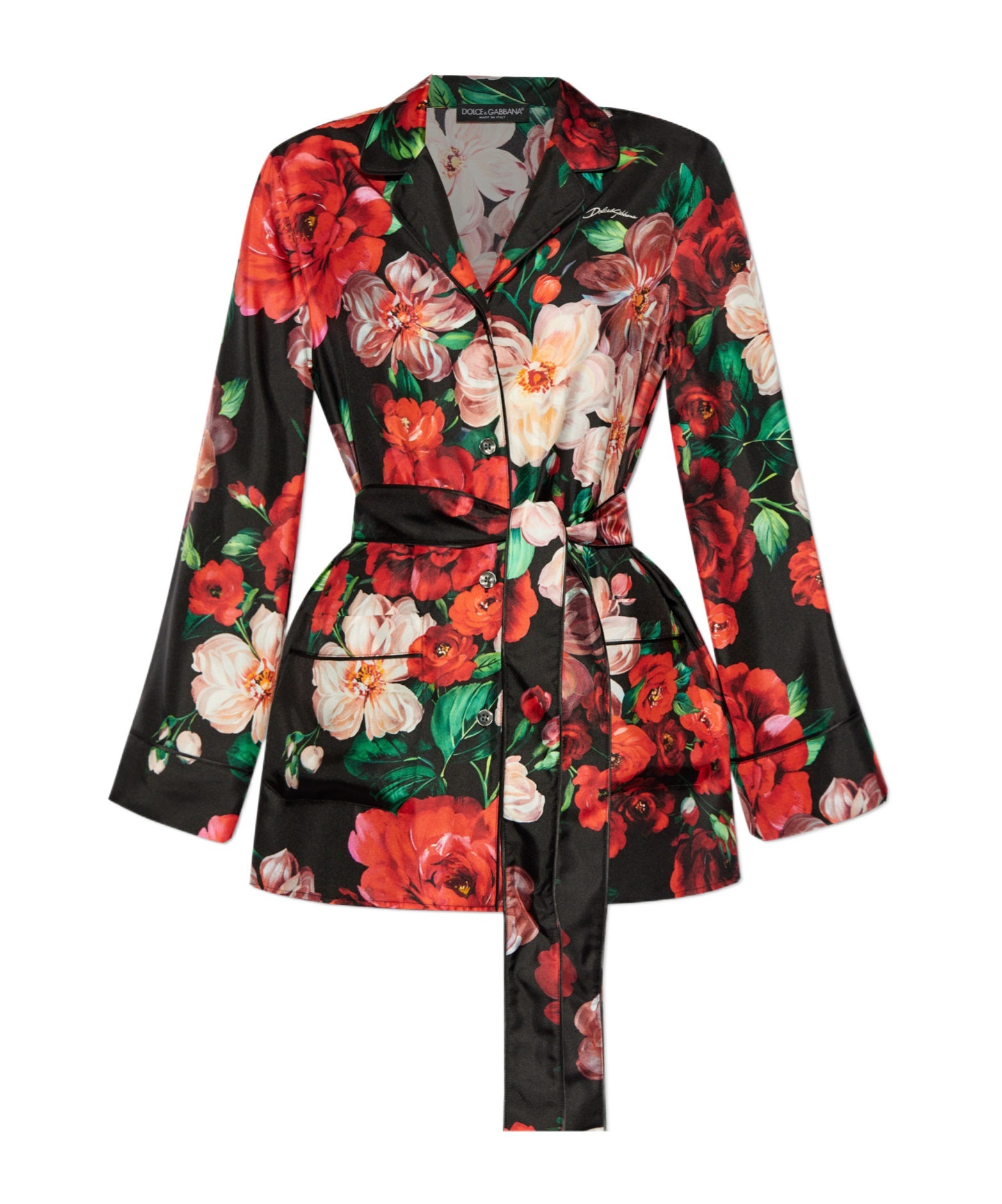 Dolce & Gabbana Printed Floral Twill Shirt In Multi
