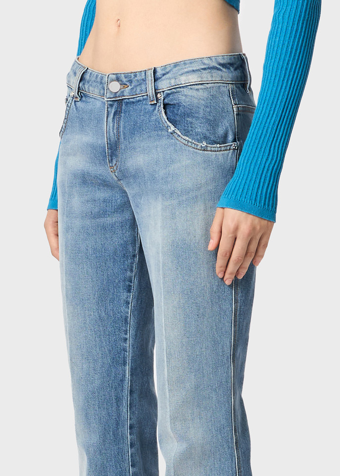 Blumarine Flared-leg Cotton Jeans In Blue