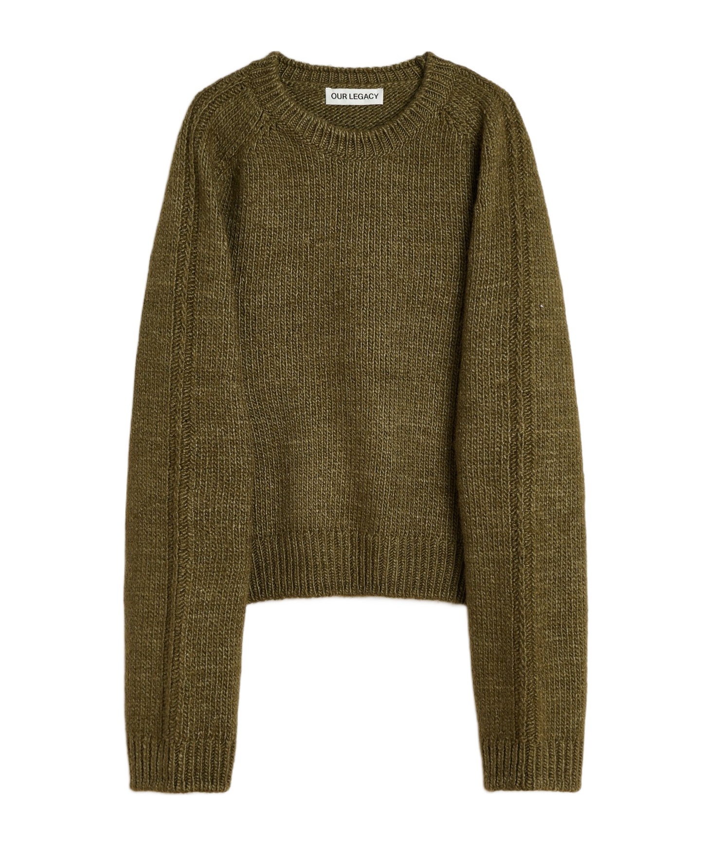Our Legacy Textured Knit Crew Neck Sweater In Green