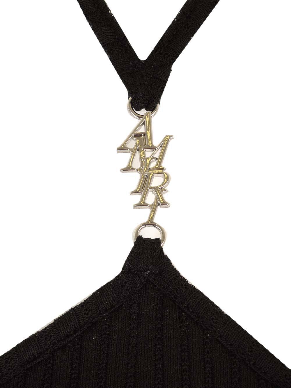 Amiri Cotton And Silk-blend Mini Dress In Black