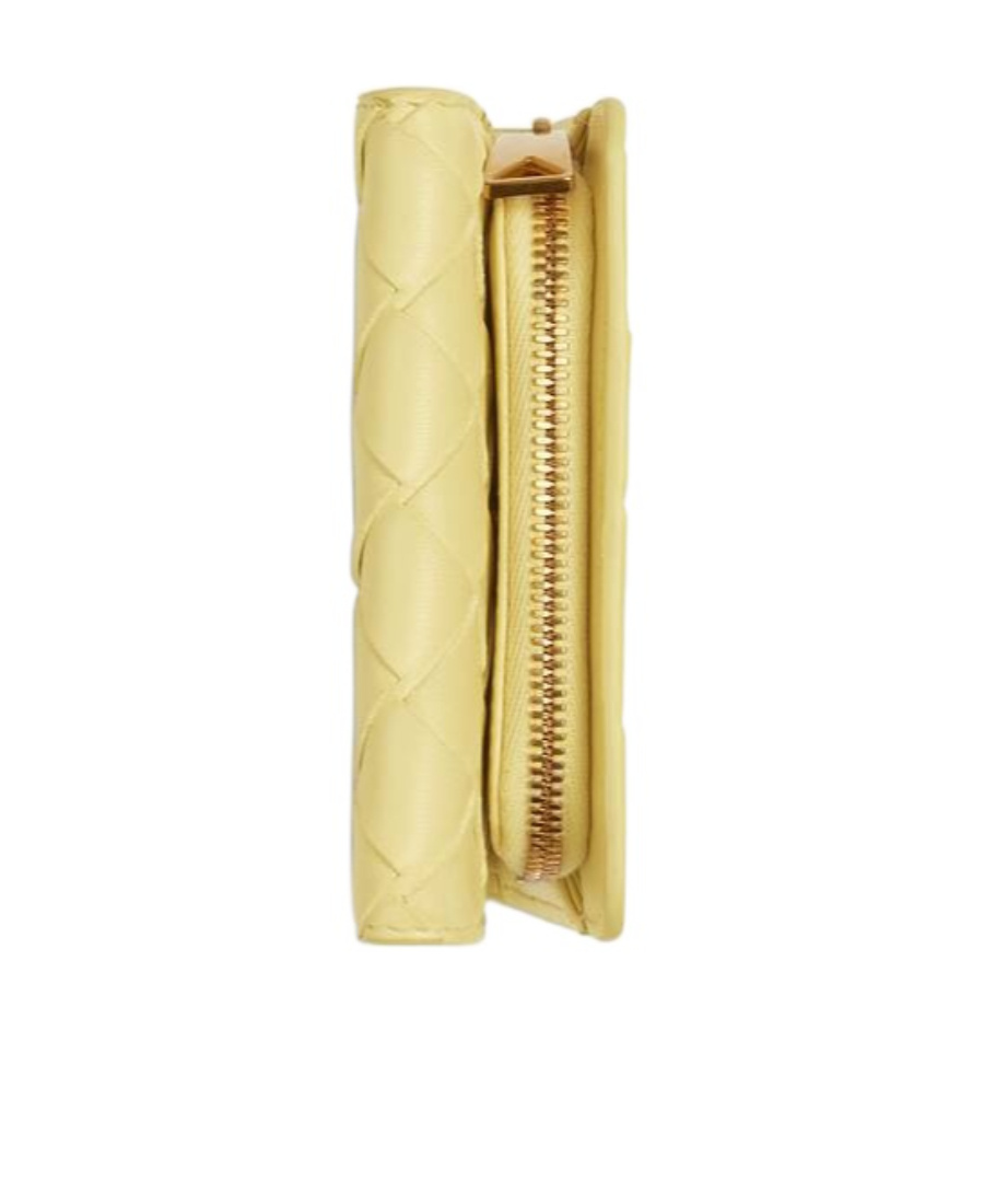 Bottega Veneta Intrecciato Trifold Wallet In Yellow