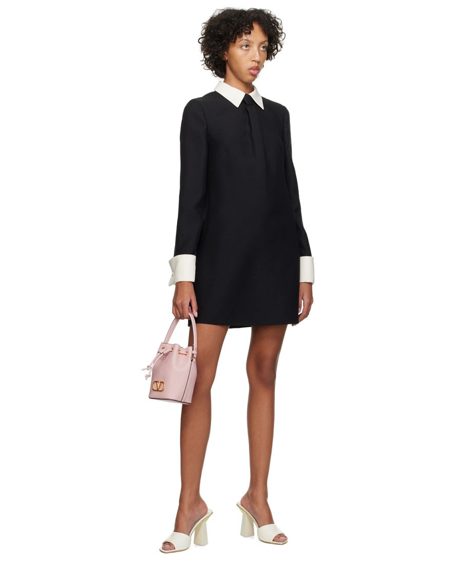 Valentino Mini Vlogo Signature Leather Bucket Bag In Nude