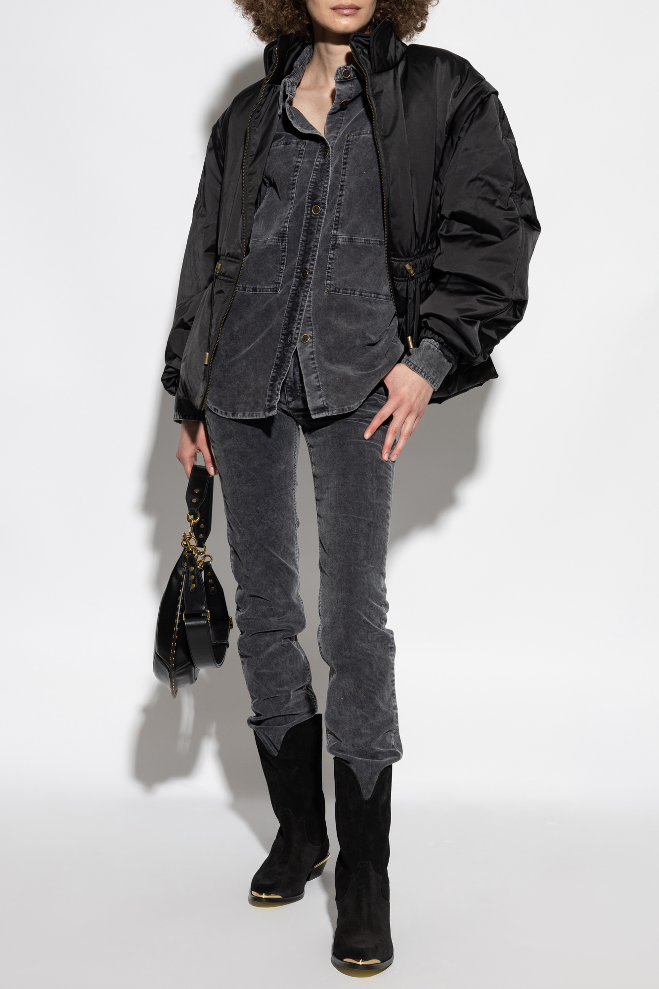 Isabel Marant Étoile Logo-patch Corduroy Trousers In Blue