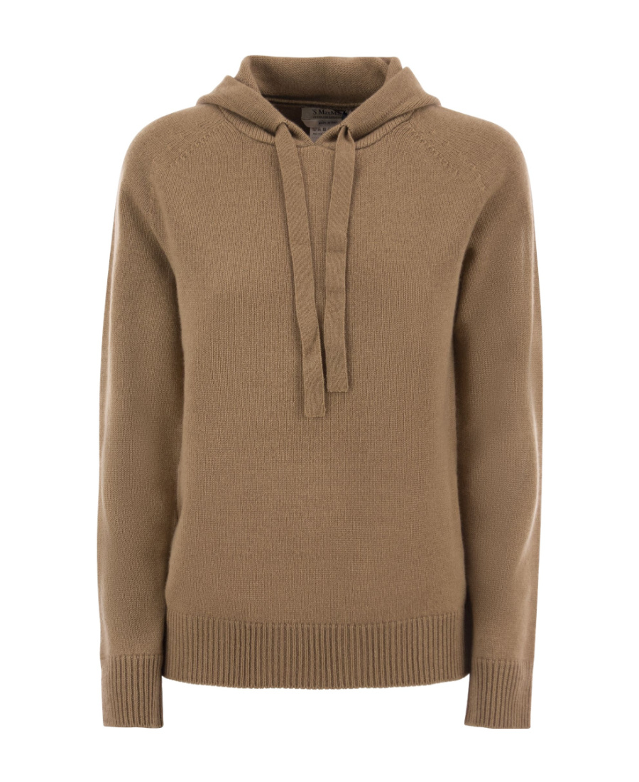 Max Mara Long-sleeved Hooded Sweater In Brown