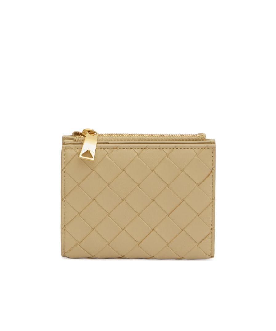 Bottega Veneta Double-fold Zipper Wallet In Nude