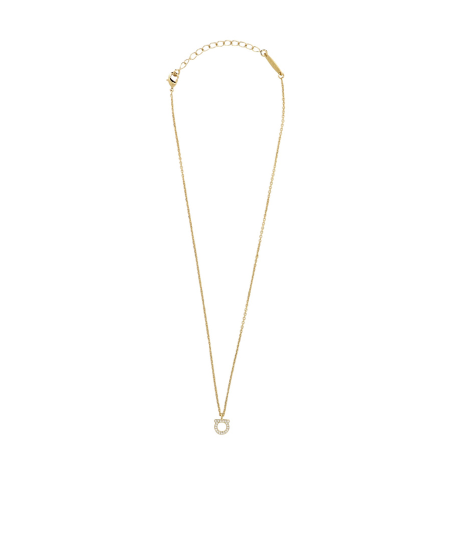 Ferragamo Women Gold-colored Necklace With Gancini Charm In Brass Woman