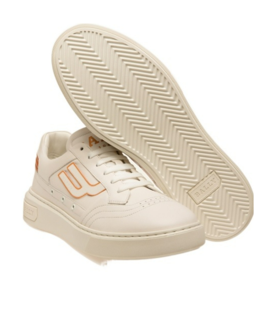 Bally Logo-patch Leather Sneakers In Nude