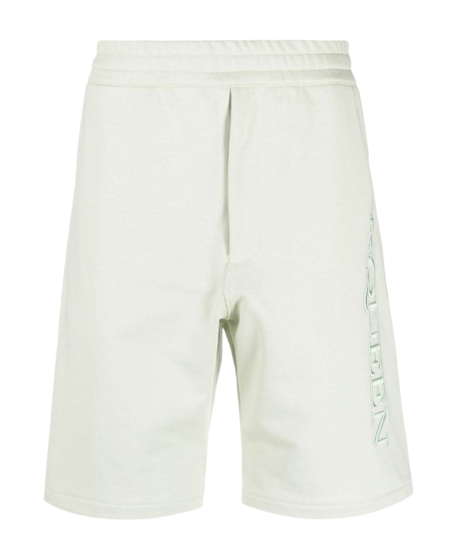Alexander Mcqueen Embroidered-logo Bermuda Shorts In White