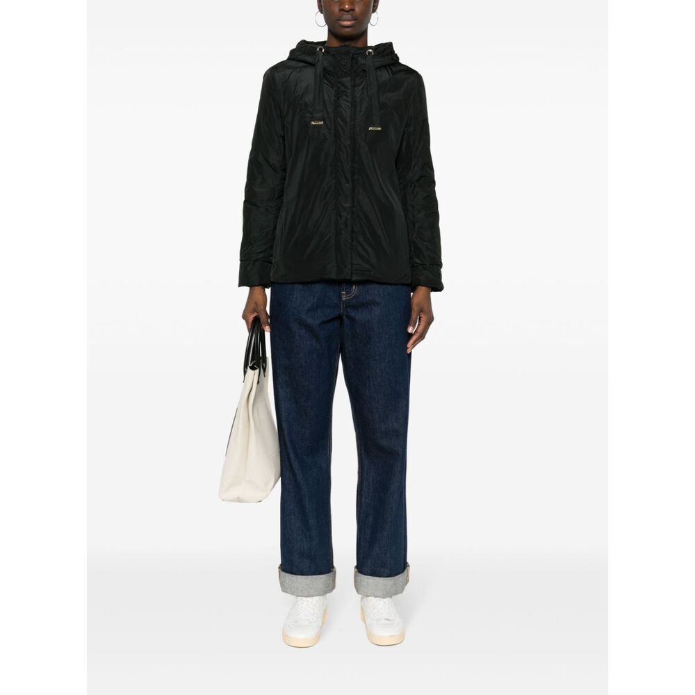 Max Mara Double-sided Down Jacket In Black