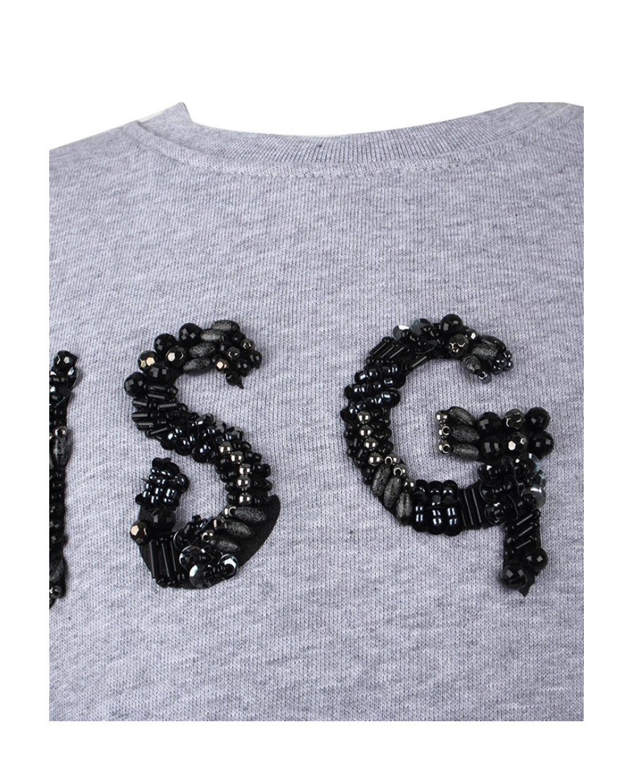 Msgm Logo Hoodie In Gray