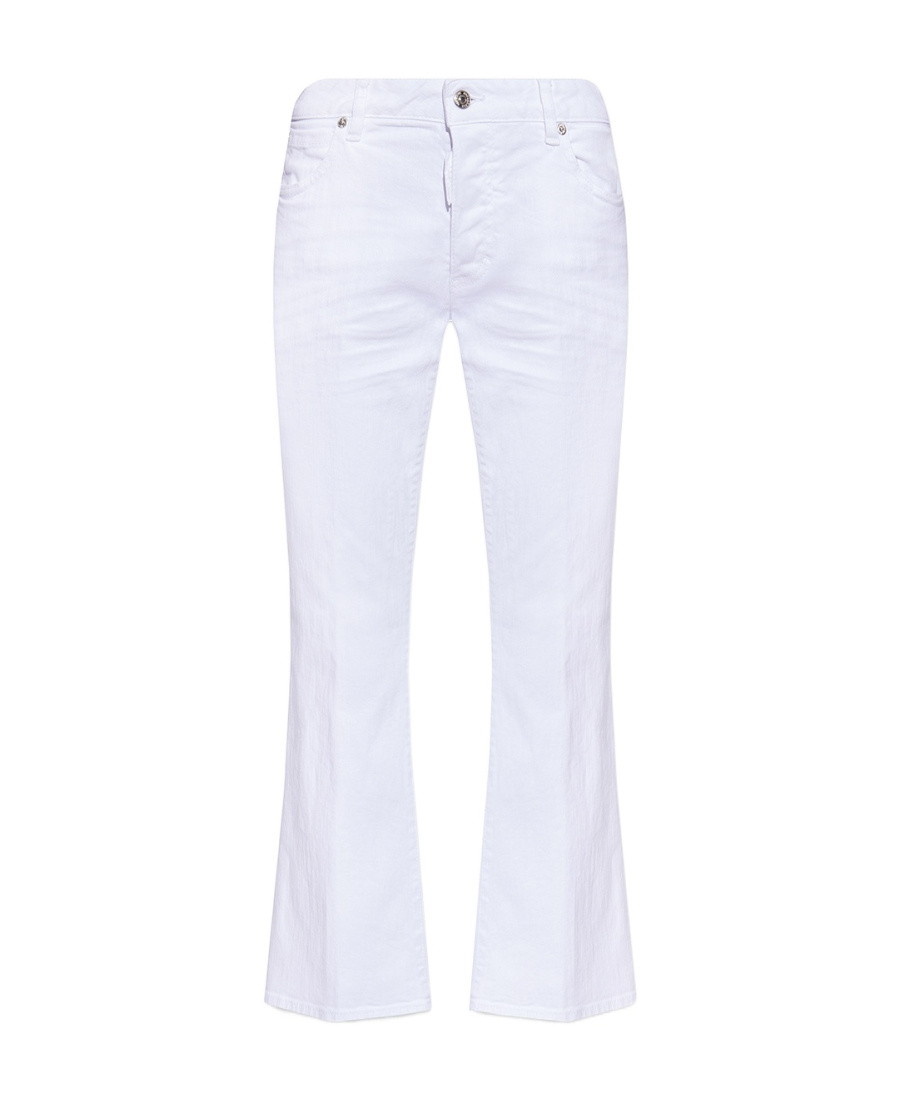 Dsquared2 'wide Leg Cropped' Jeans In White