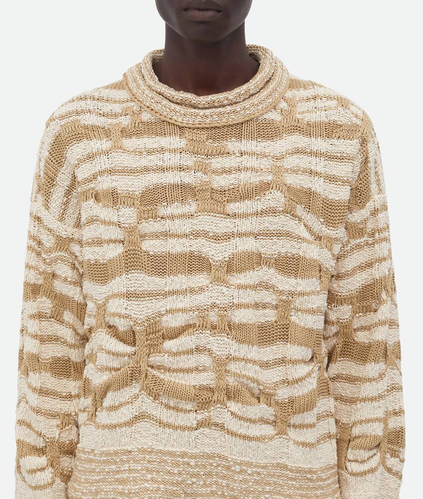 Bottega Veneta Embroidered Cotton Blend Sweater In Multicolor