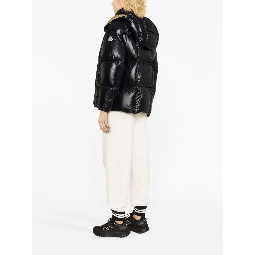 Moncler High-collar Long-sleeved Down Jacket In Black