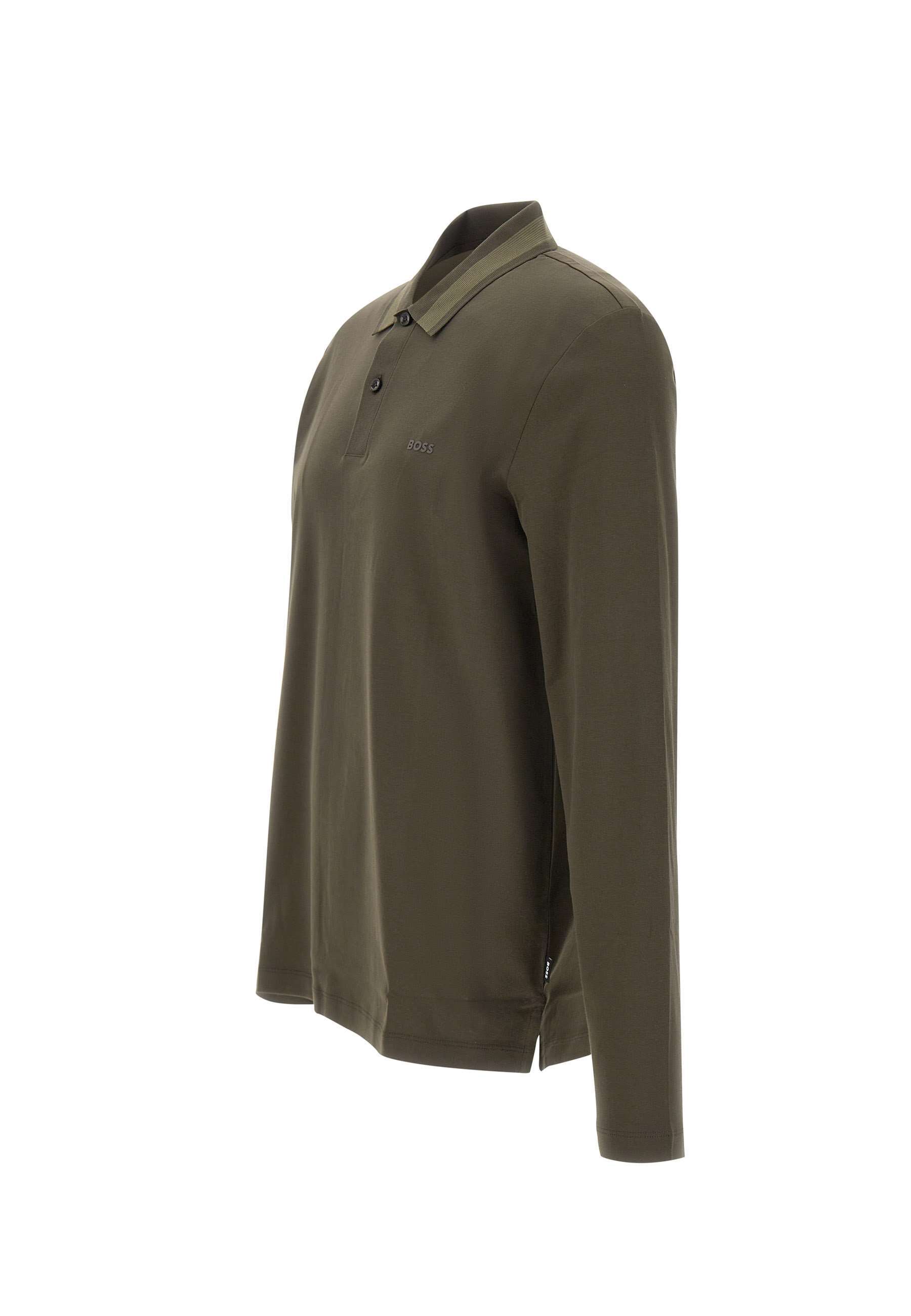 Hugo Boss Long-sleeve Polo Shirt In Brown