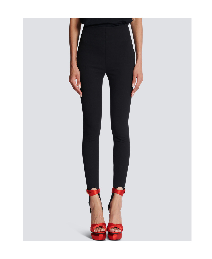Balmain Black Leggings With Stirrups In Black