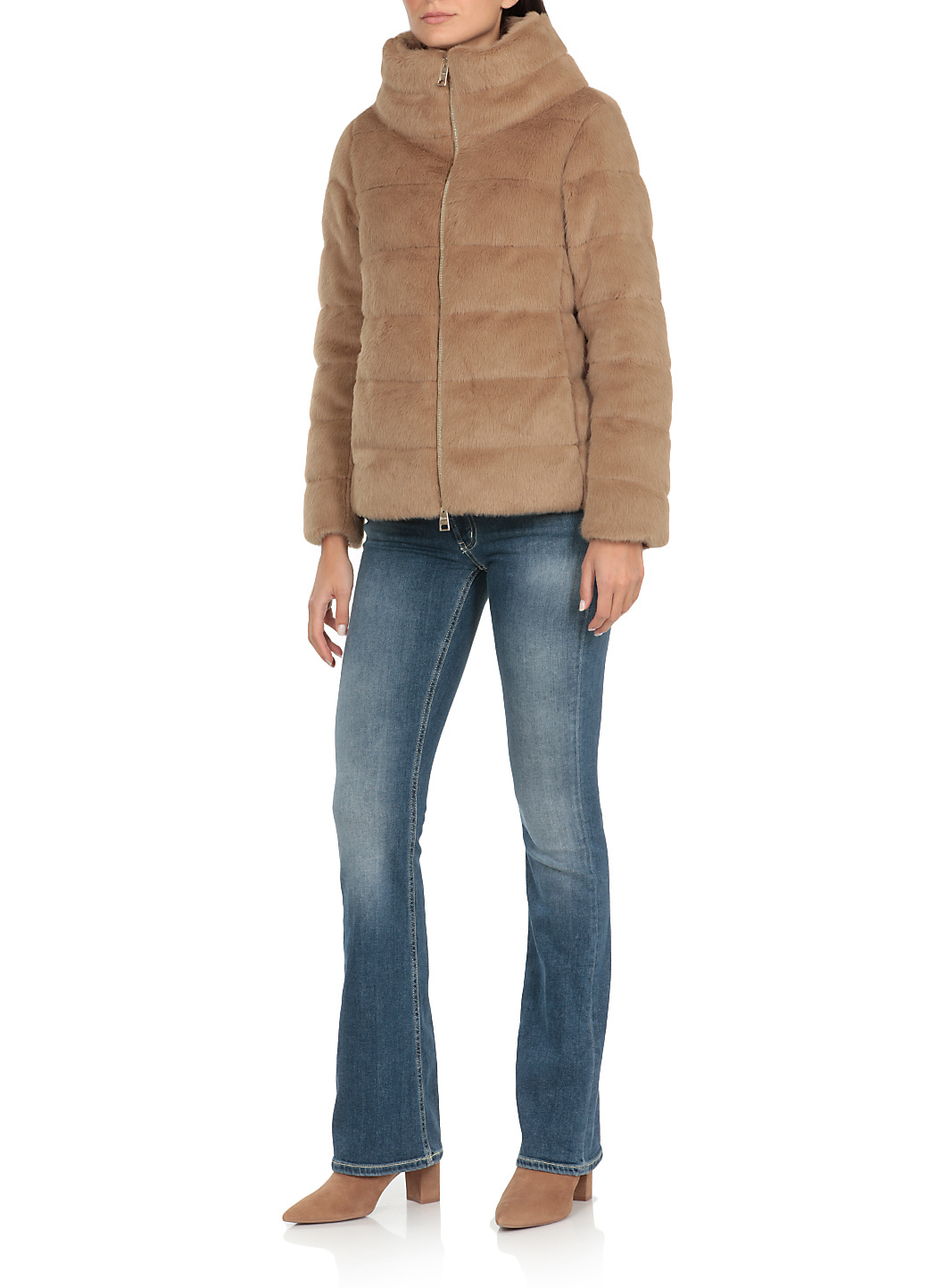 Herno Textured Puffer Jacket In Brown