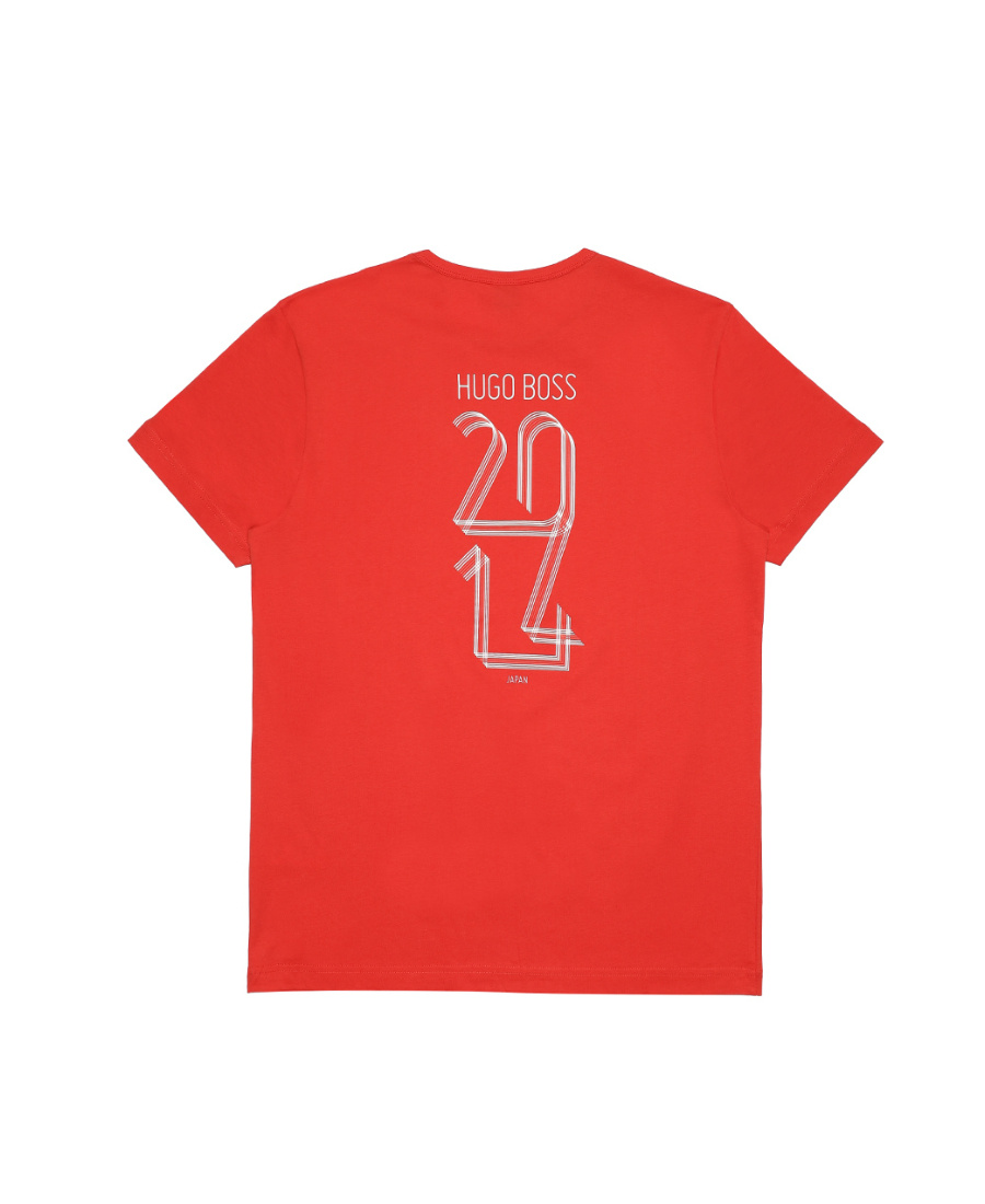 Hugo Boss T-shirt With Round Neck And Short Sleeves In Red
