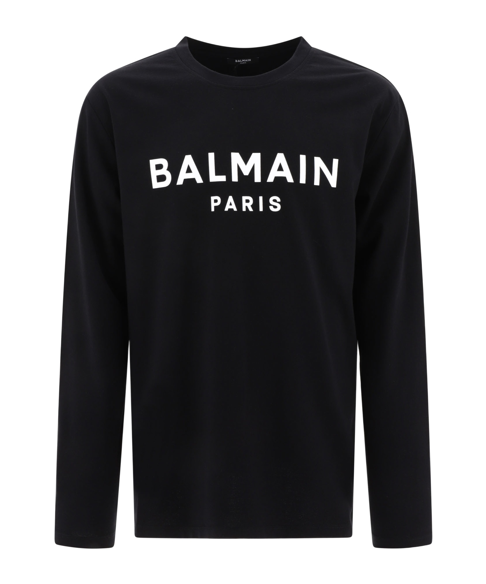 Balmain Logo Printed Cotton Sweatshirt In Black