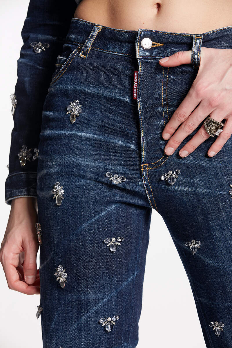 Dsquared2 Crystal Flies High-rise Jeans In Blue