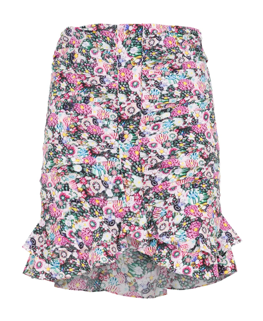 Isabel Marant Milendi Mini Skirt In Stretch Silk In Multicolor