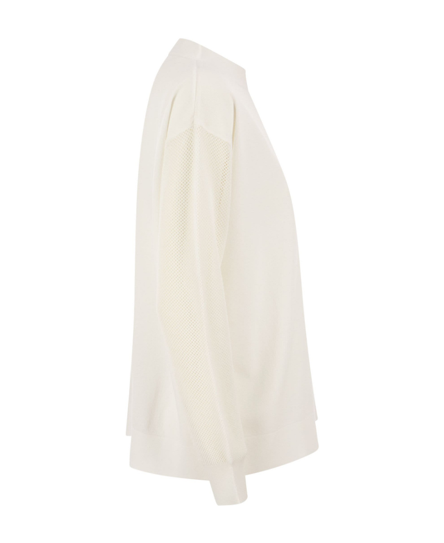 Max Mara Round-neck Long-sleeved Pullover In White