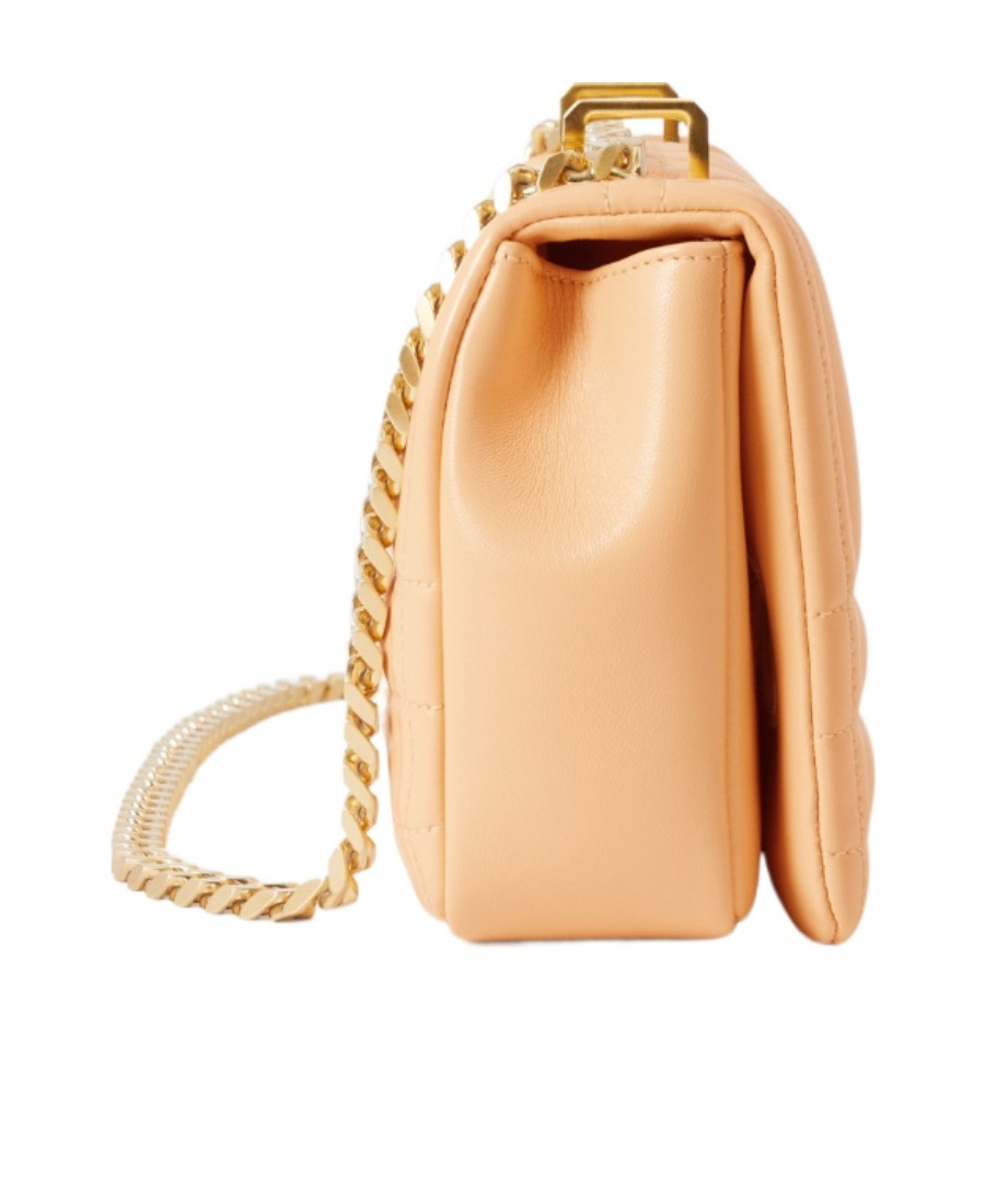 Burberry Mini Lola Quilted Leather Shoulder Bag In Orange