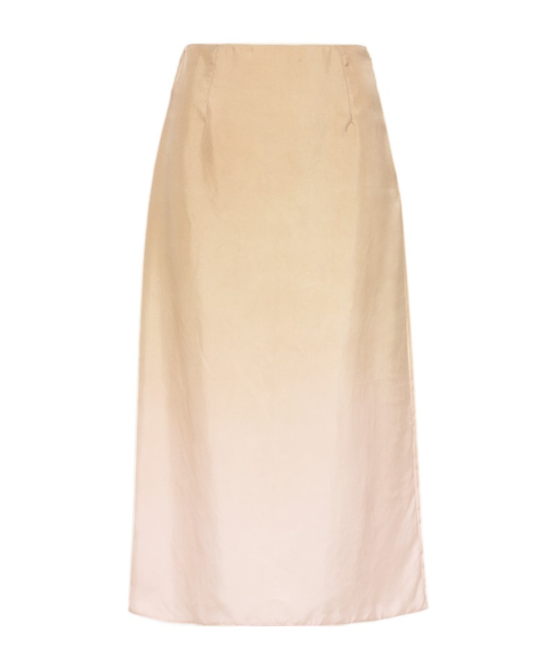 Prada Silk Midi Skirt In Brown