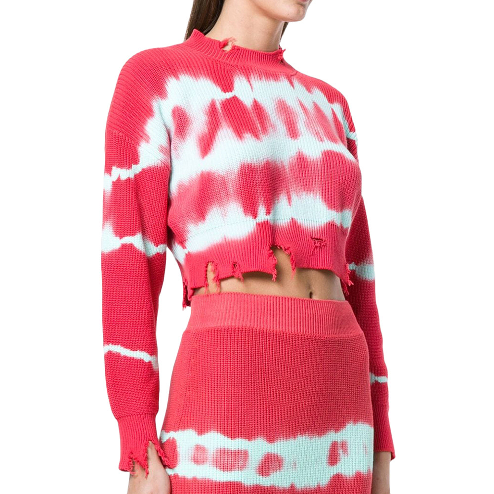 Msgm Imitation Old Knitted Pullover In Red