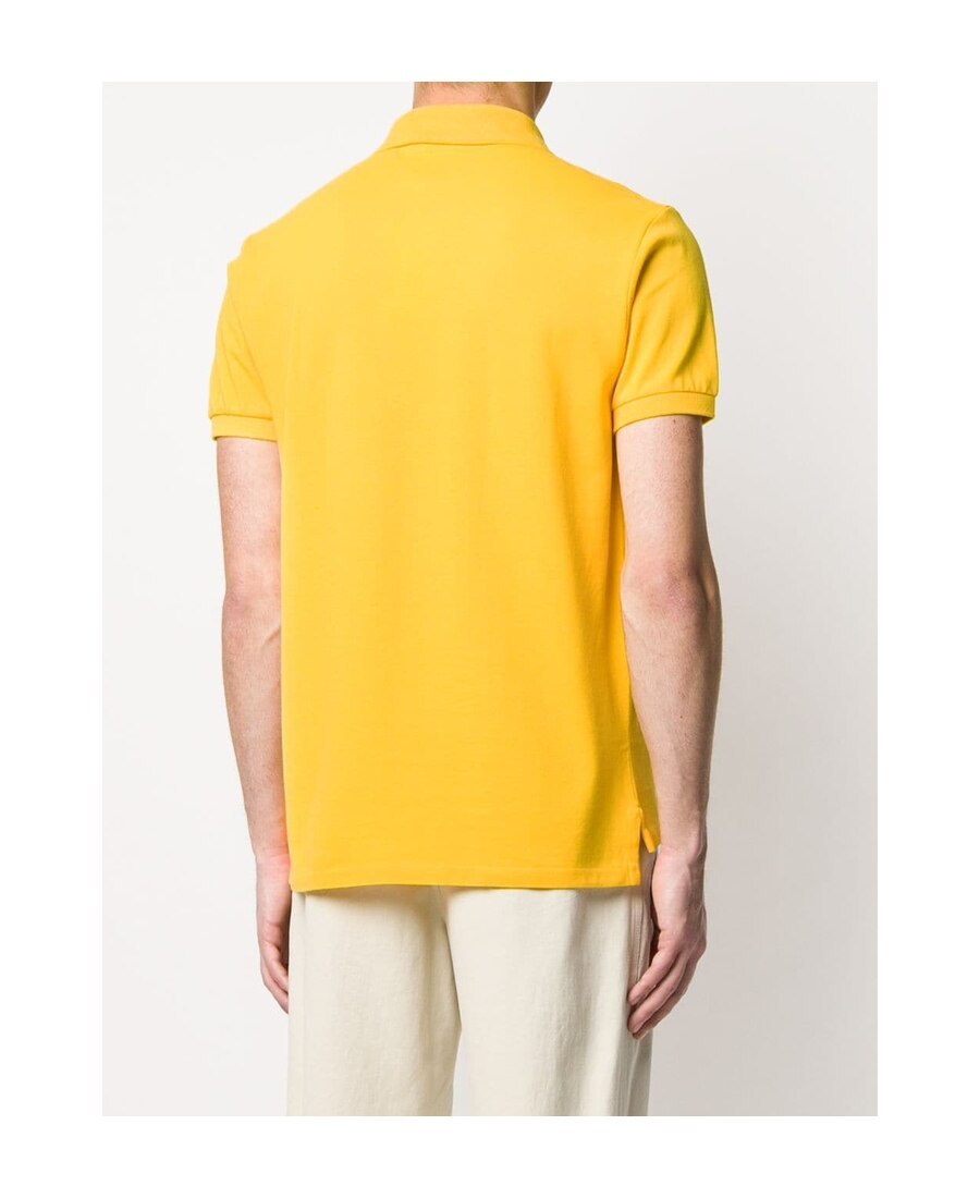 Polo Ralph Lauren Yellow Cotton Piquet Polo Shirt With Logo  In Yellow