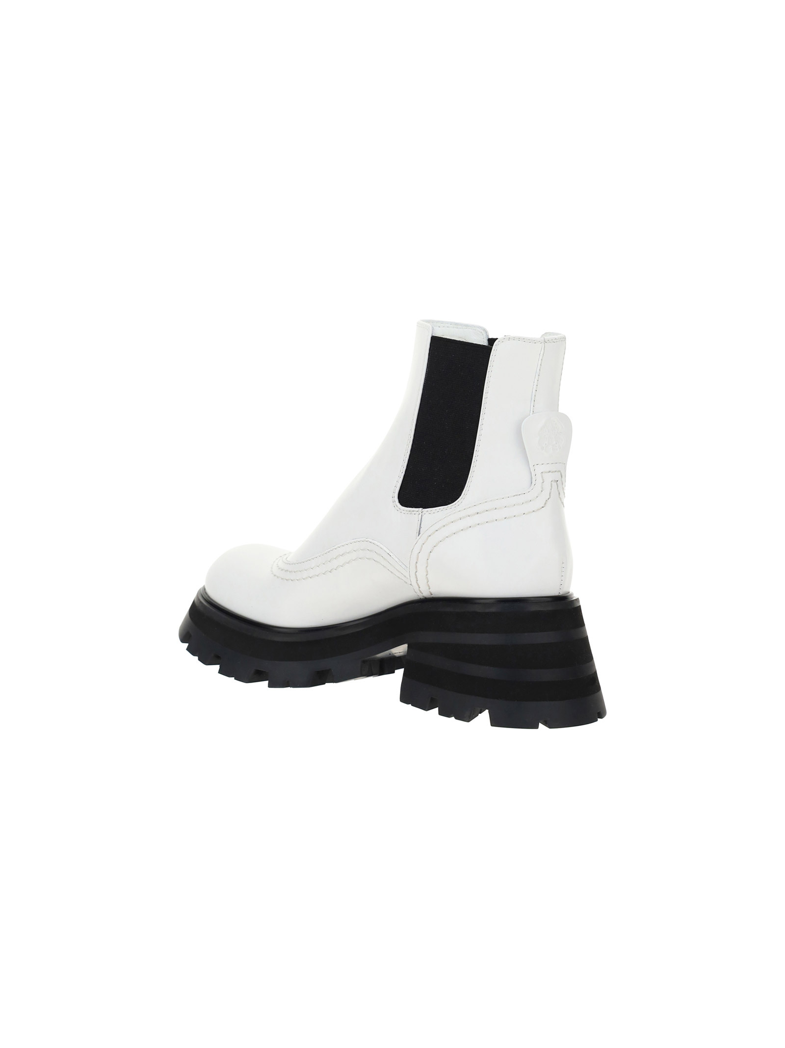 Alexander Mcqueen Leather Chelsea Boots In White