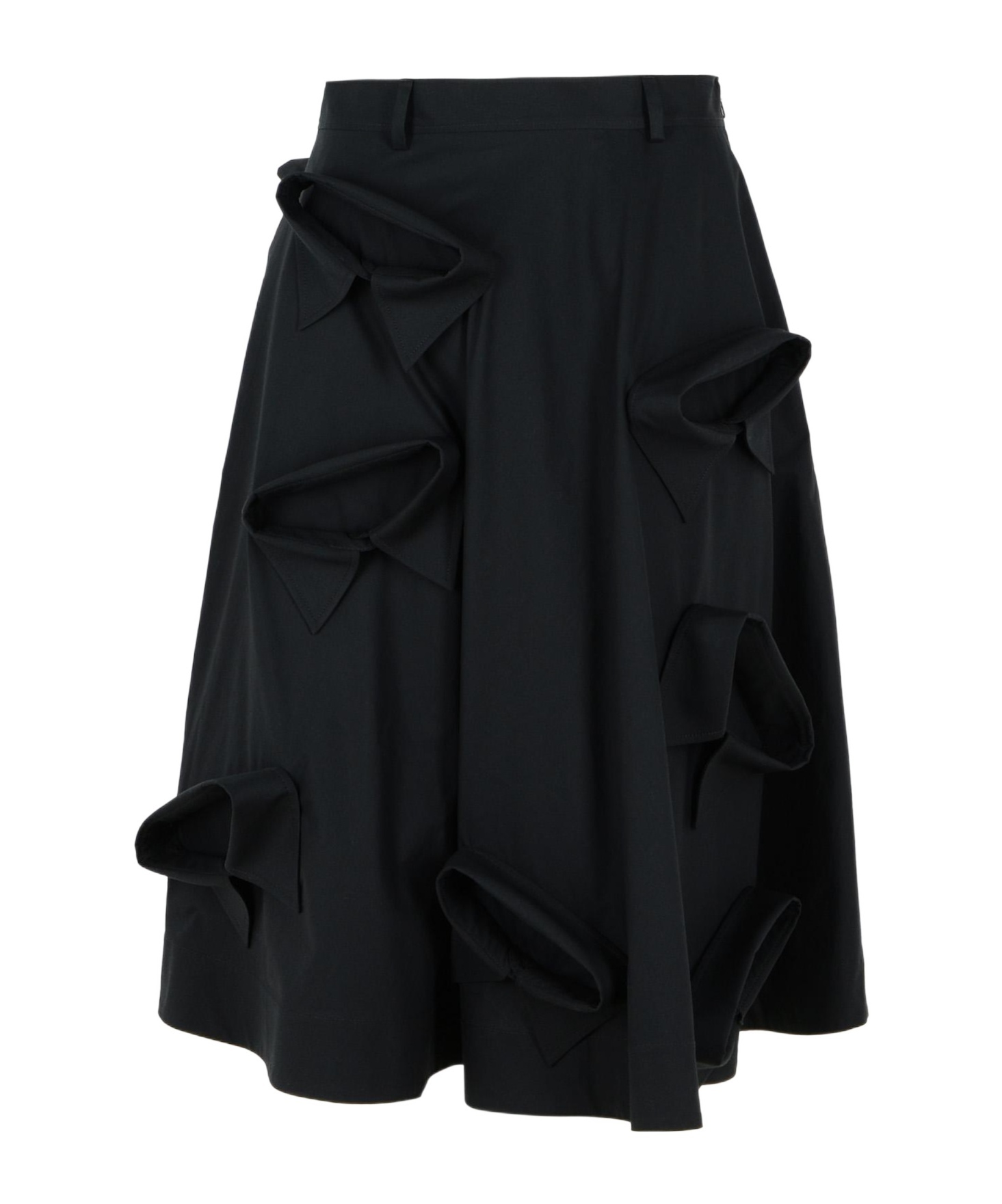 Moschino Flared Knee Length Skirt With Bow Accents In Black