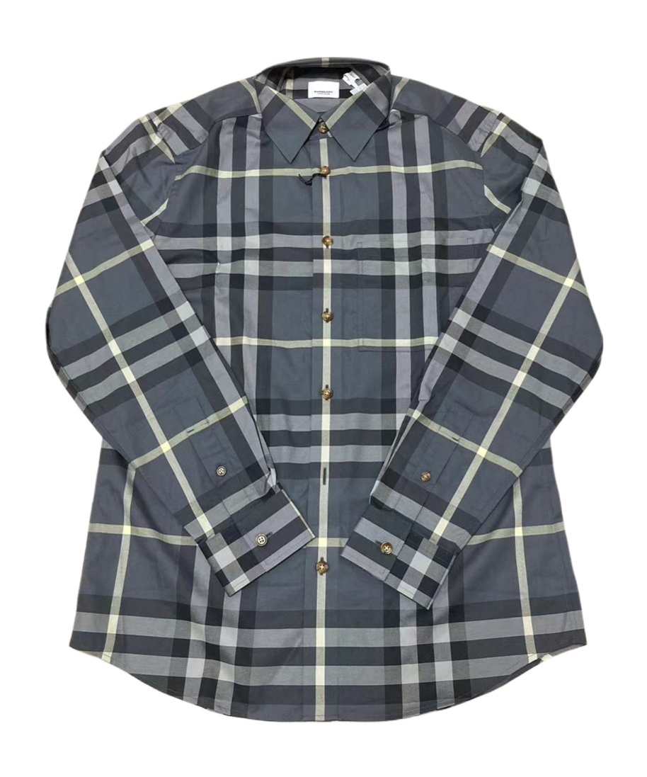 Burberry Checkered Shirt In Gray