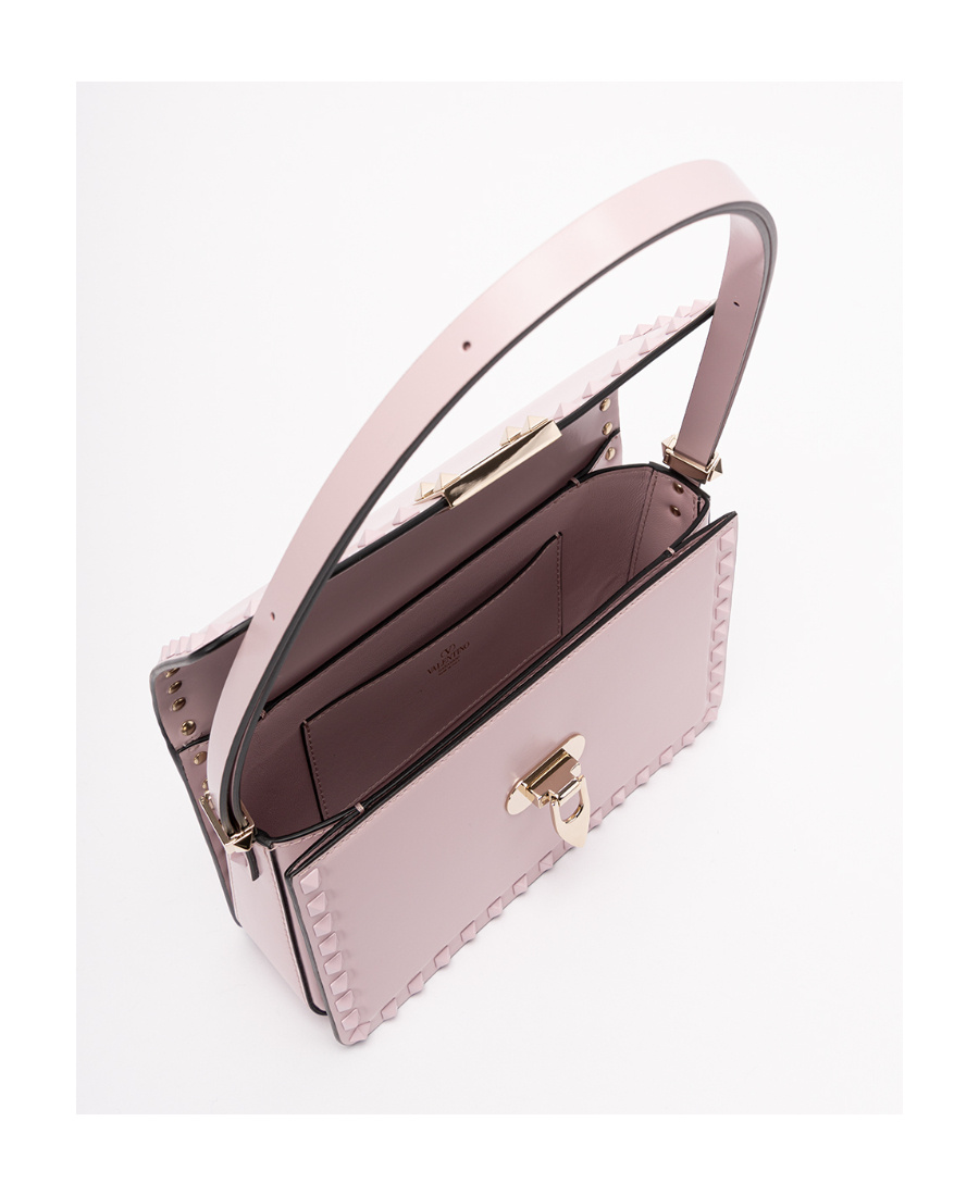 Valentino Rockstud23 Shoulder Bag In Smooth Leather In Pink