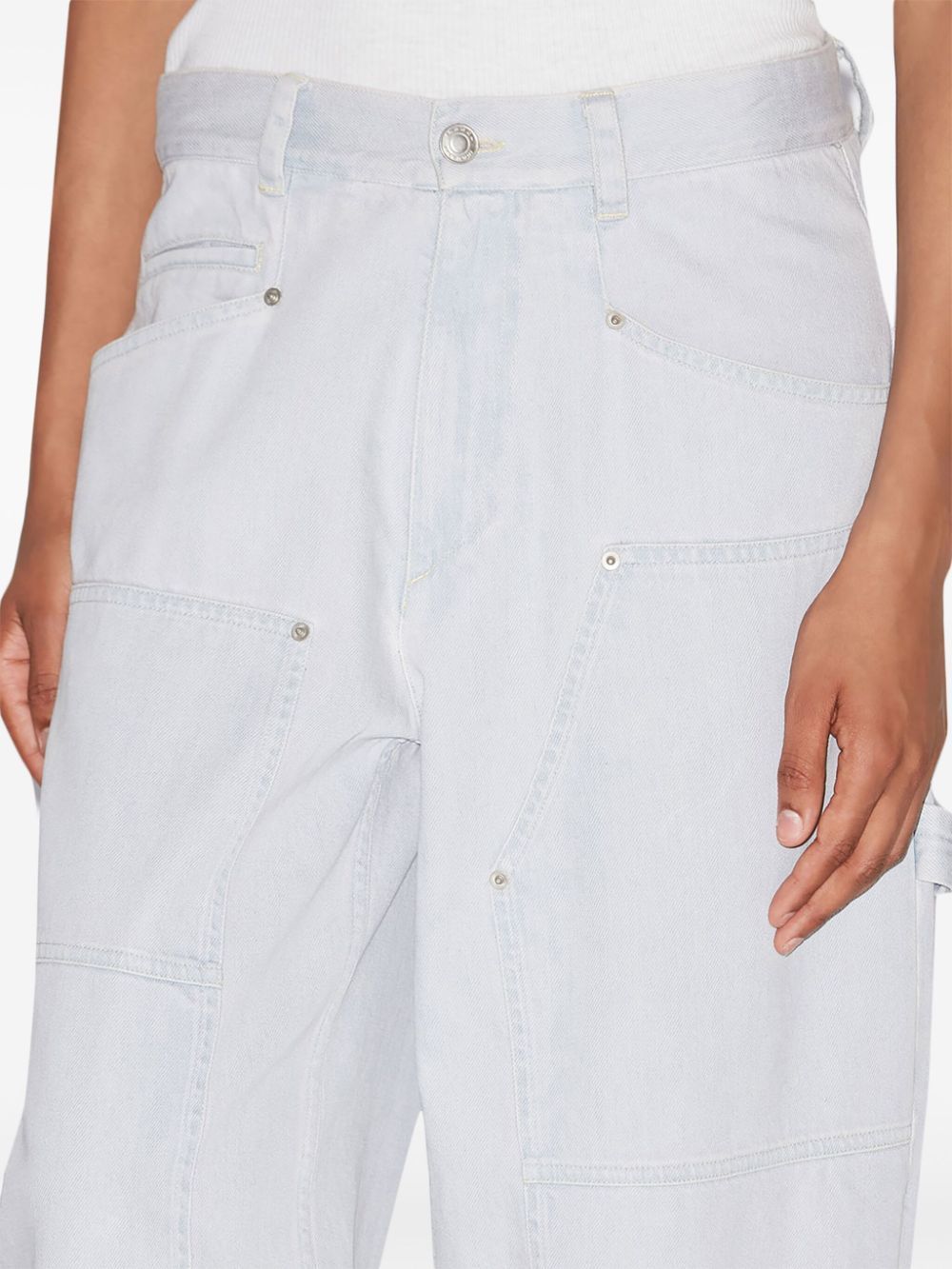 Isabel Marant Étoile Ophra Loose Fit Fine Denim Jeans In White