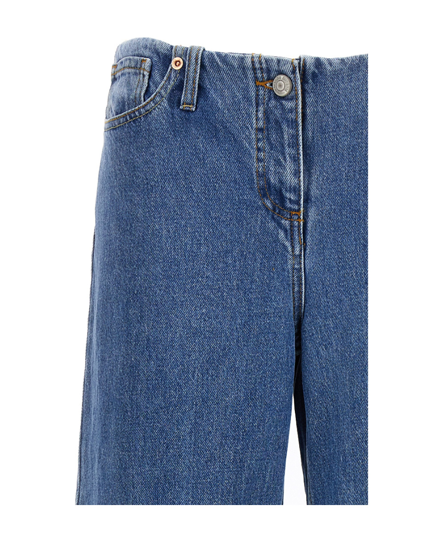 Magda Butrym Logo-patch Wide-leg Jeans In Blue