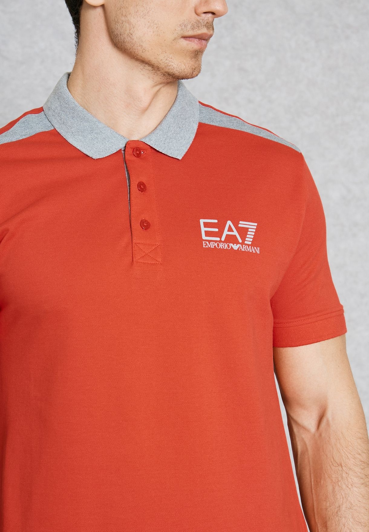 EA7 LOGO LAPEL POLO SHIRT