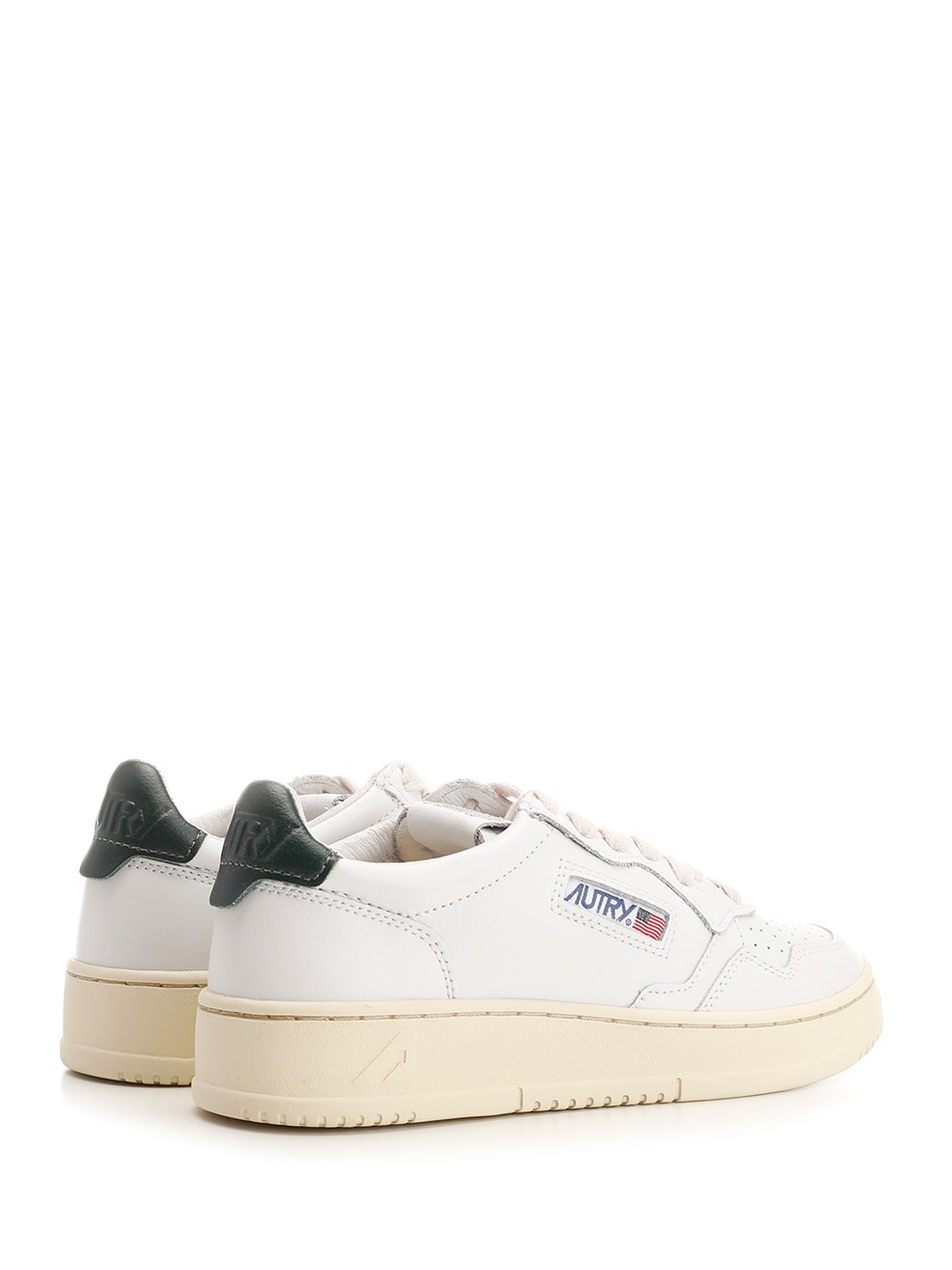 Autry 01 Round Toe Lace-up Sneakers In White