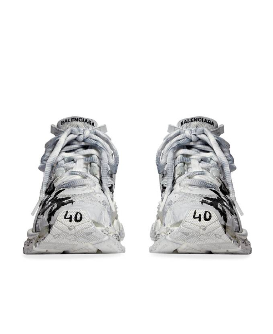 Balenciaga Runner Graffiti Sneakers In White