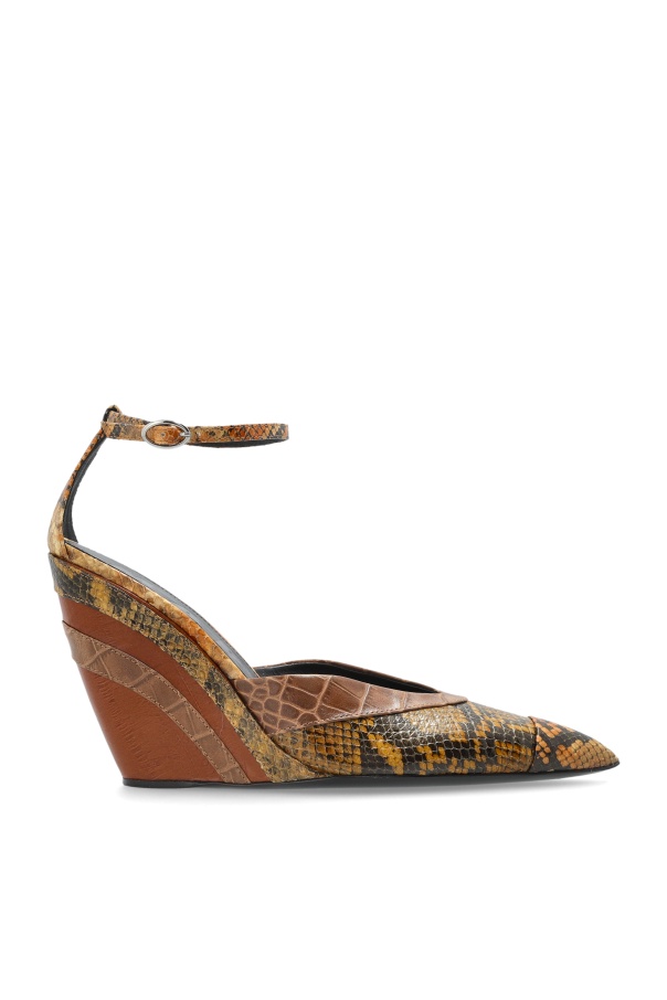 Marni Pointed Wedge High Heels In Brown