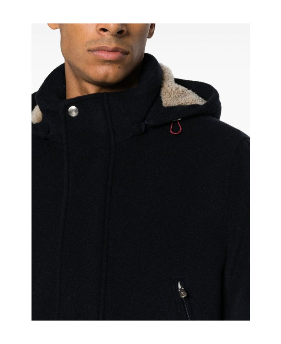 Brunello Cucinelli Concealed Fastened Hooded Parka In Black