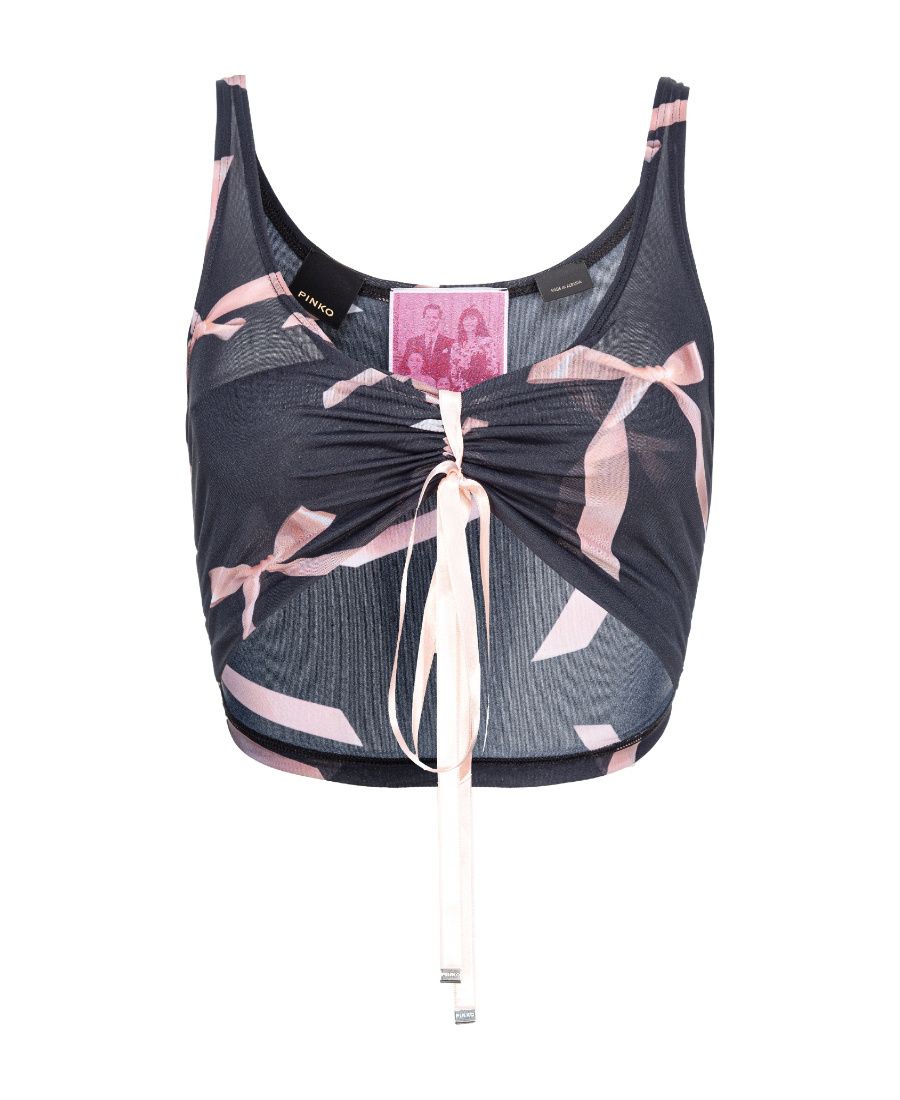 Pinko X Patrick Mcdowell Semi-sheer Tank Top In Black