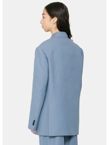 We11 Done Lapel Suit Jacket In Blue