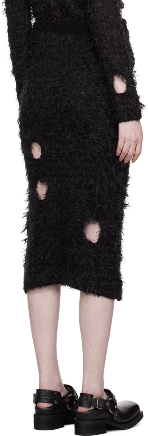 Acne Studios Hollowed-out Imitation Old Half-length Skirt In Black
