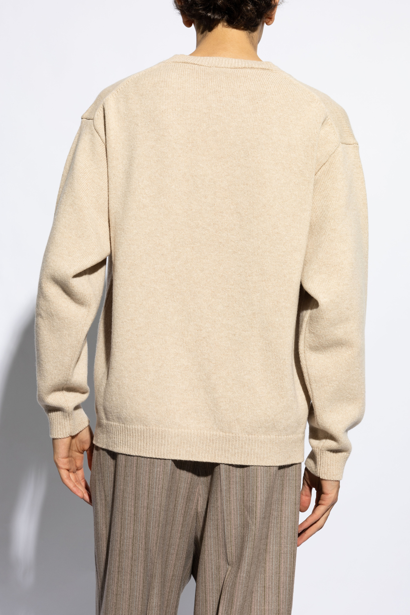 Kenzo Boke Flower-appliqué Wool Jumper In Nude