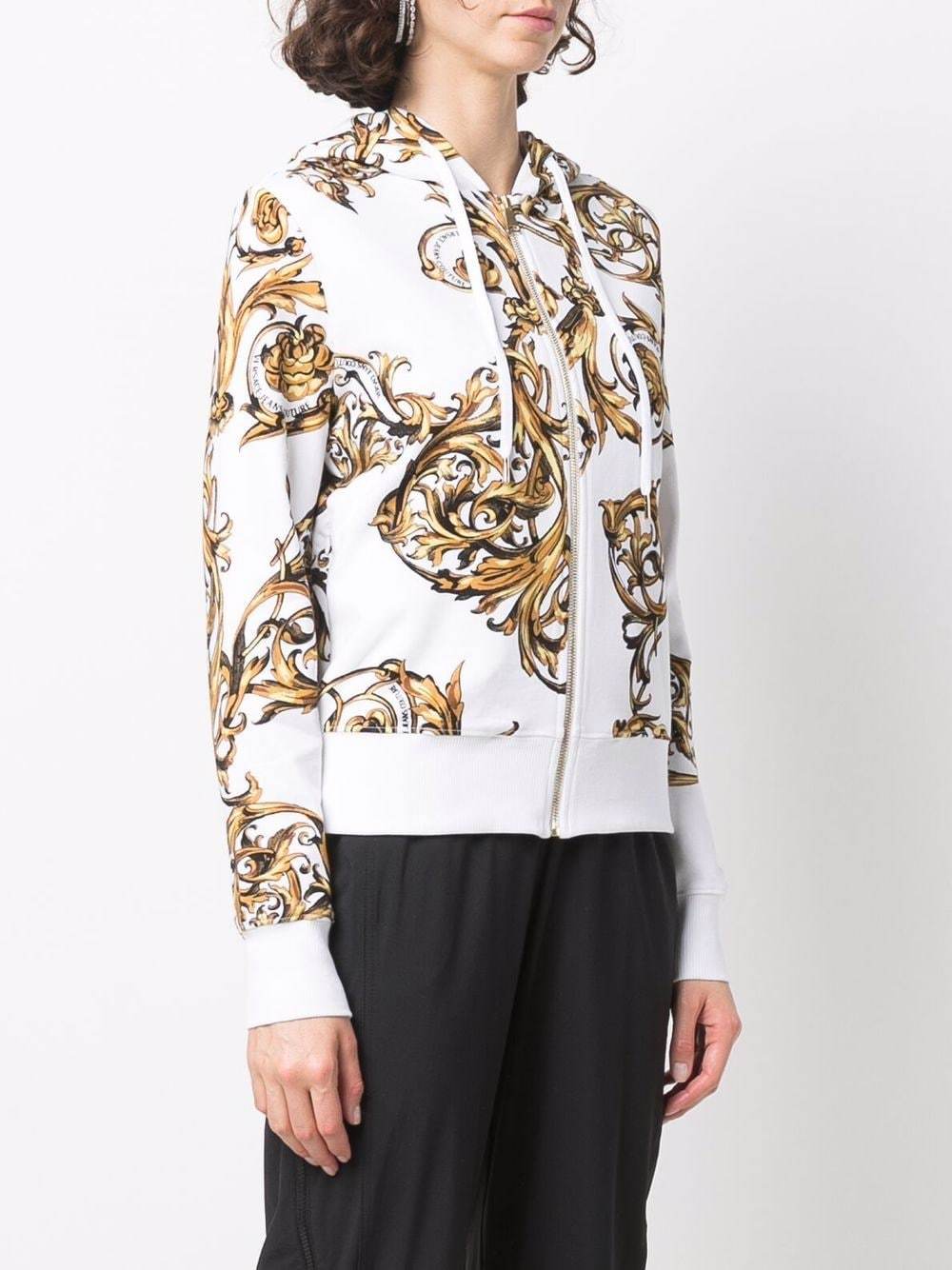 Versace Jeans Baroque Pattern-print Track Jacket In White