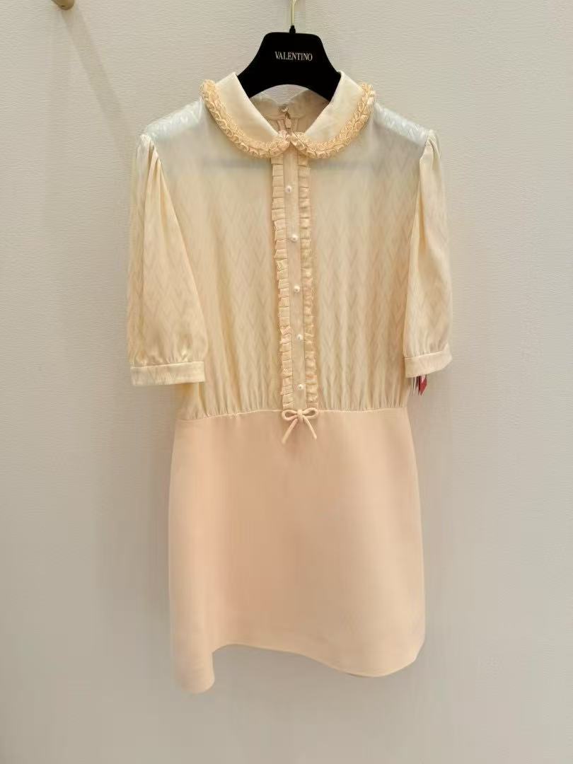 Valentino Women's Crepe Couture Short Dress In Nude