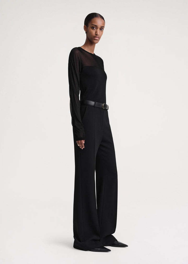 Totême Black Wide-leg Trousers In Black
