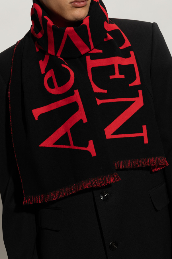 Alexander Mcqueen Logo-print Reversible Scarf In White