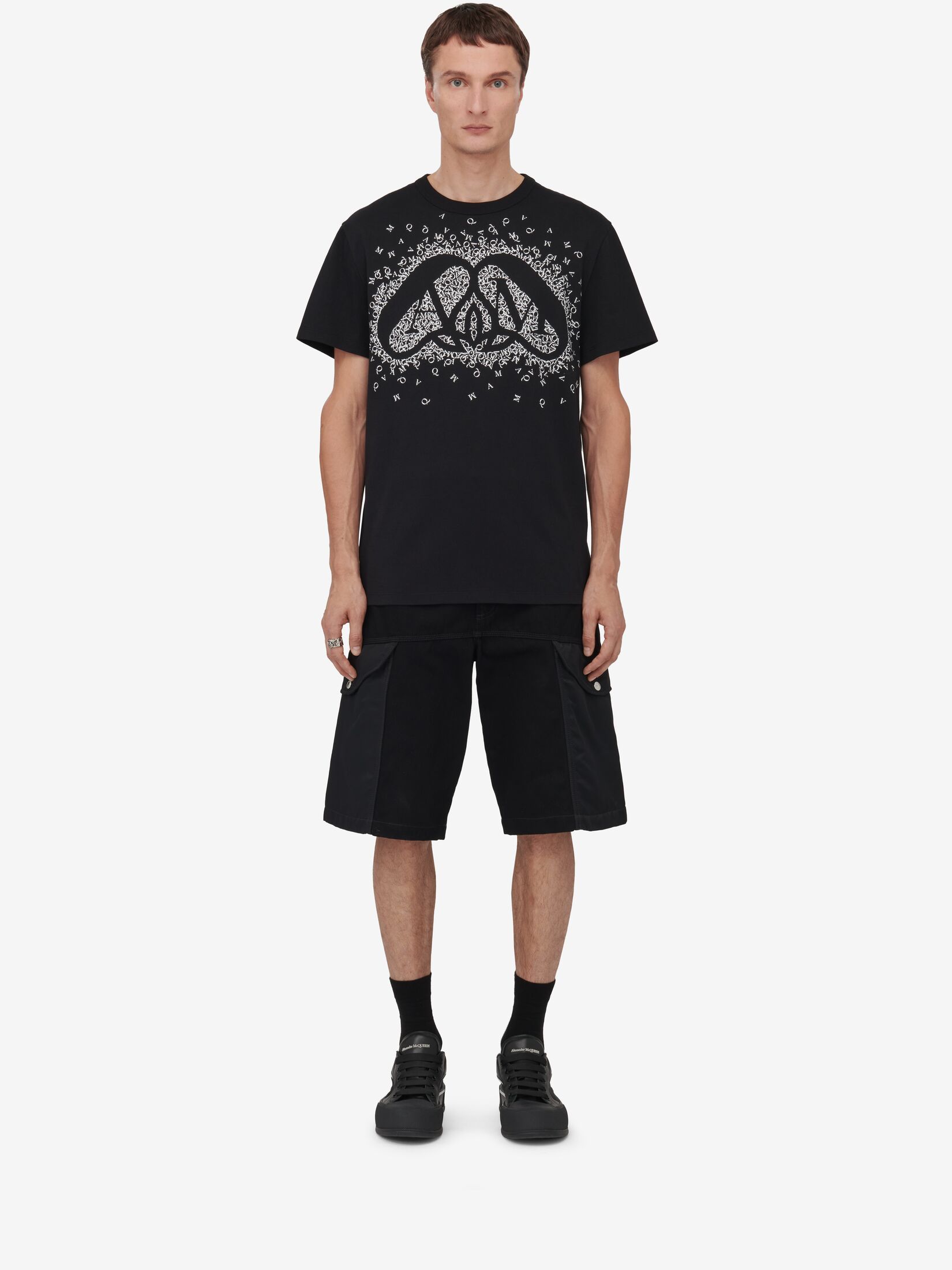 Alexander Mcqueen Exploded Charm T-shirt In Black